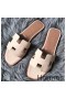 Hermes Oran Sandals In Beton Clemence Leather