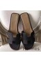 Hermes Oran Sandals In Black Epsom Leather