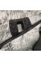 Hermes Oran Sandals In Black Suede With Black Crystal
