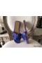 Hermes Oran Sandals In Blue Epsom Leather