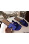 Hermes Oran Sandals In Blue Epsom Leather