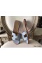 Hermes Oran Sandals In Blue Lin Epsom Leather