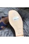 Hermes Oran Sandals In Blue Ostrich Leather