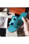 Hermes Oran Sandals In Blue Paon Epsom Leather
