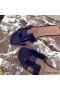 Hermes Oran Sandals In Blue Patent Leather