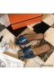 Hermes Oran Sandals In Blue Shiny Niloticus Crocodile