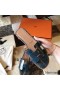Hermes Oran Sandals In Blue Shiny Niloticus Crocodile