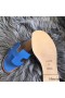 Hermes Oran Sandals In Blue Swift Leather