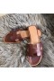 Hermes Oran Sandals In Bordeaux Swift Leather