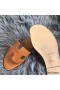 Hermes Oran Sandals In Brown Swift Leather