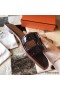 Hermes Oran Sandals In Burgundy Shiny Niloticus Crocodile