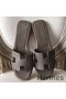 Hermes Oran Sandals In Etoupe Epsom Leather