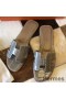 Hermes Oran Sandals In Grey Shiny Niloticus Crocodile