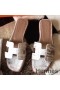 Hermes Oran Sandals In Himalaya Matt Niloticus Crocodile