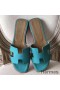 Hermes Oran Sandals In Lagon Epsom Leather