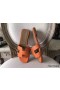 Hermes Oran Sandals In Orange Epsom Leather