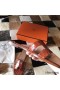 Hermes Oran Sandals In Orange Shiny Niloticus Crocodile