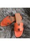 Hermes Oran Sandals In Orange Swift Leather