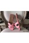 Hermes Oran Sandals In Pink Epsom Leather