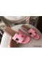 Hermes Oran Sandals In Pink Epsom Leather