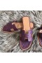 Hermes Oran Sandals In Purple Ostrich Leather