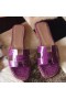 Hermes Oran Sandals In Purple Shiny Niloticus Crocodile