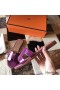 Hermes Oran Sandals In Purple Shiny Niloticus Crocodile