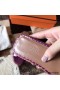 Hermes Oran Sandals In Purple Shiny Niloticus Crocodile