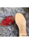 Hermes Oran Sandals In Red Patent Leather