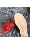 Hermes Oran Sandals In Red Swift Leather