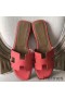 Hermes Oran Sandals In Rose Azalee Epsom Leather
