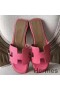 Hermes Oran Sandals In Rose Confetti Epsom Leather