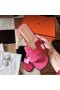 Hermes Oran Sandals In Rose Red Lizard Leather