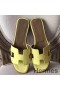 Hermes Oran Sandals In Soufre Epsom Leather