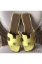 Hermes Oran Sandals In Soufre Epsom Leather