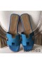 Hermes Oran Sandals In Turquoise Epsom Leather