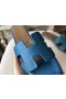 Hermes Oran Sandals In Turquoise Epsom Leather