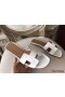 Hermes Oran Sandals In White Epsom Leather