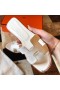 Hermes Oran Slide Sandals In Beton Epsom Calfskin