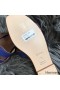 Hermes Oran Slide Sandals In Blue Epsom Perforated Calfskin