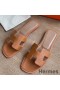 Hermes Oran Slide Sandals In Gold Epsom Calfskin