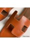 Hermes Oran Slide Sandals In Gold Swift Calfskin