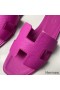 Hermes Oran Slide Sandals In Magnolia Epsom Calfskin