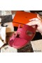 Hermes Oran Slide Sandals In Red Clemence Leather