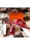 Hermes Oran Slide Sandals In Red Shiny Niloticus Crocodile Skin