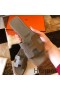 Hermes Oran Slide Sandals In Taupe Epsom Calfskin
