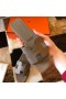 Hermes Oran Slide Sandals In Taupe Epsom Calfskin