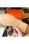 Hermes Oran Slide Sandals In Taupe Epsom Calfskin