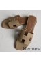 Hermes Oran Slide Sandals In Trench Epsom Calfskin