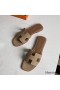 Hermes Oran Slide Sandals In Trench Epsom Calfskin